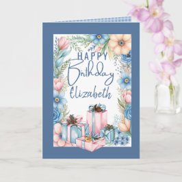 Tarjeta de felicitación de cumpleaños plegada con 