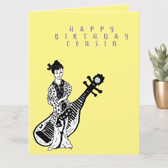 Tarjeta de Felicitación de Cumpleaños : Prima Feme (Planta pequeña)