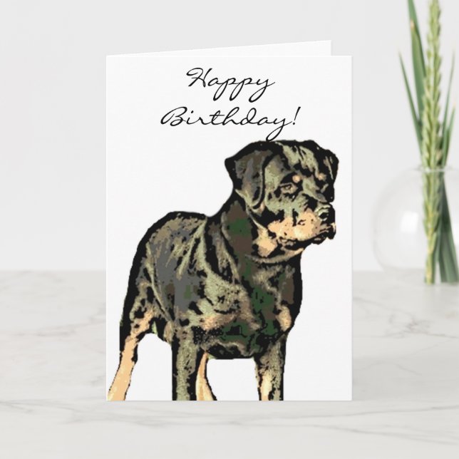 Tarjeta de felicitación de cumpleaños Rottweiler (Anverso)