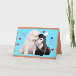 Tarjeta de felicitación de cumpleaños Samoyed Pupp