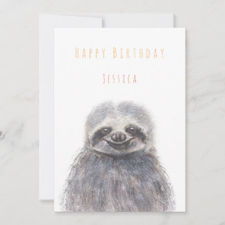 tarjeta de felicitación de cumpleaños sloth Happy