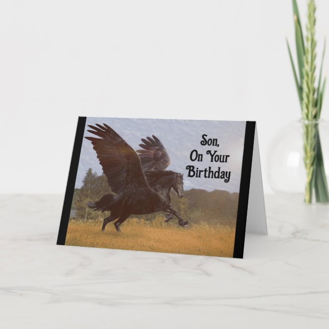 Tarjeta de felicitación de cumpleaños Son Pegasus (Anverso)
