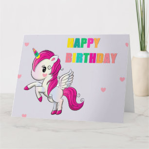 Tarjeta de felicitación de cumpleaños unicornio