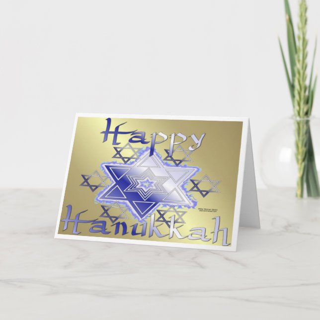 Tarjeta de felicitación de David Hanukkah Stars (Anverso)