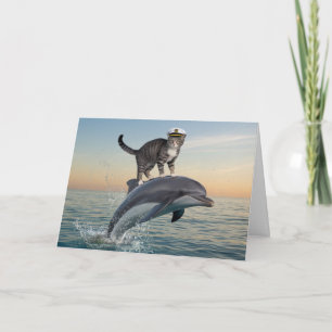 Tarjeta de Felicitación de Delfín Atigrado Diverti
