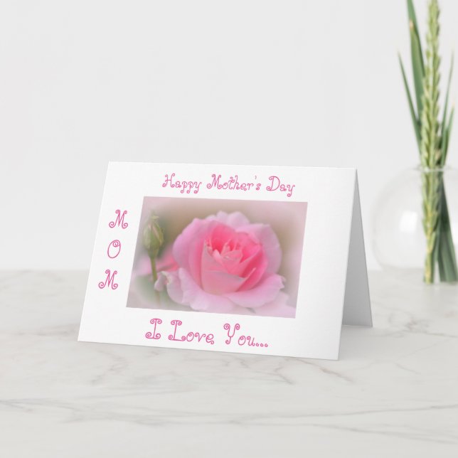Tarjeta de felicitación de Día de la Madre Rosa (Anverso)