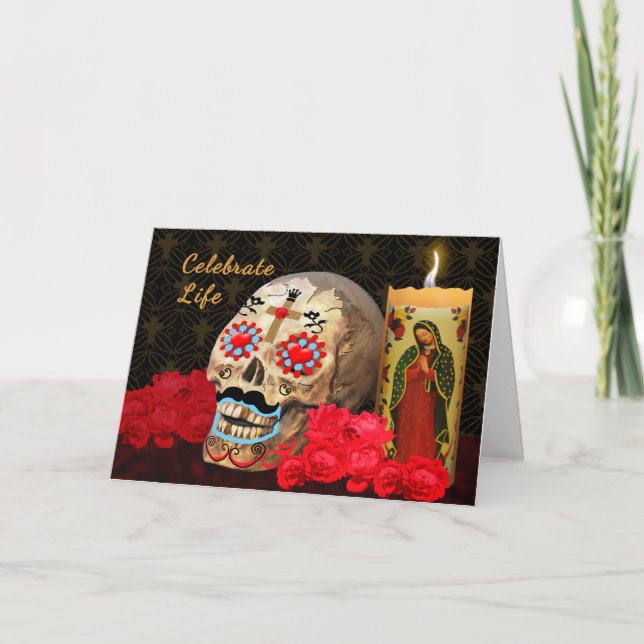 Tarjeta de felicitación de Dia de los Muertos (Anverso)