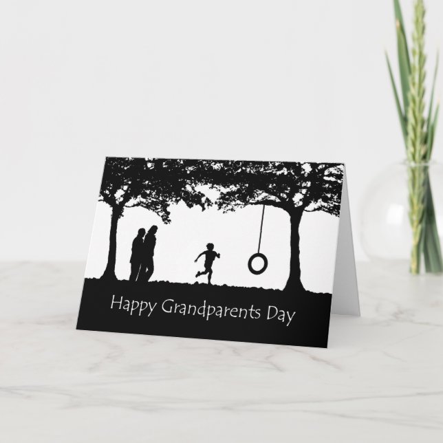 Tarjeta de felicitación de día para abuelos, niño  (Anverso)