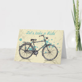 Tarjeta de felicitación de dibujo de bicicleta de 