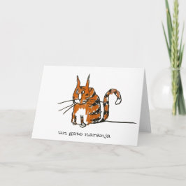 Tarjeta de Felicitación de Dibujos Animados de Gat