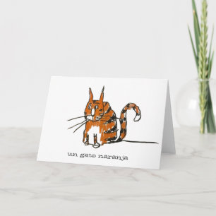Tarjeta de Felicitación de Dibujos Animados de Gat