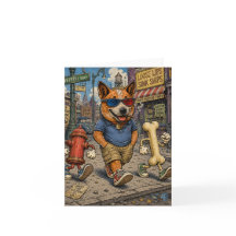 Tarjeta de felicitación de dibujos animados retro