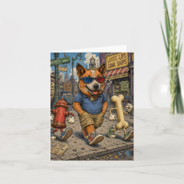 Tarjeta de felicitación de dibujos animados retro