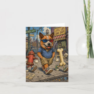 Tarjeta de felicitación de dibujos animados retro
