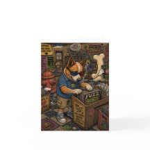 Tarjeta de felicitación de dibujos animados retro