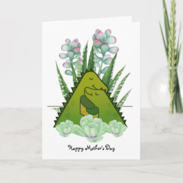 Tarjeta de Felicitación de Dinosaurios Madre e Hij