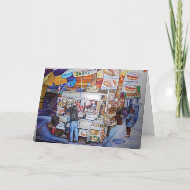 Tarjeta de felicitación de Dios del perro caliente (Anverso)