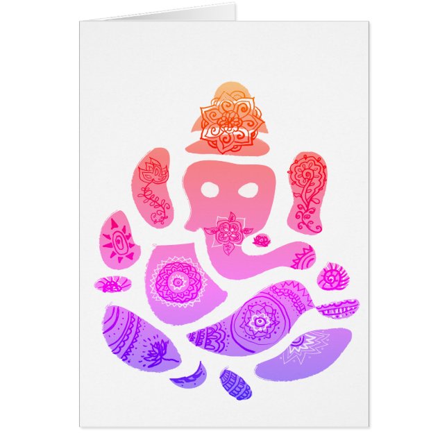 Tarjeta de felicitación de Dios Ganesha Elepnat (Frente)