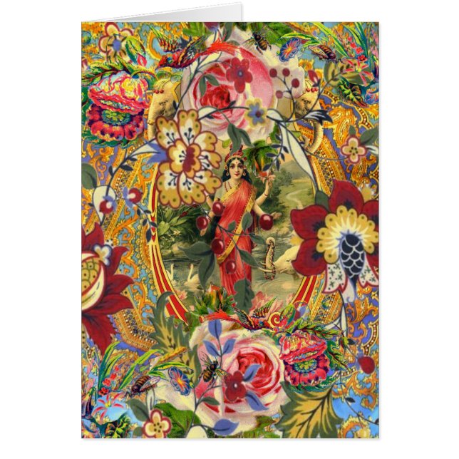 Tarjeta de felicitación de diosa bohemia vintage (Frente)