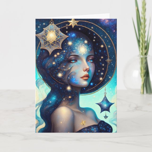 Tarjeta de felicitación de diosa de las estrellas  (Anverso)