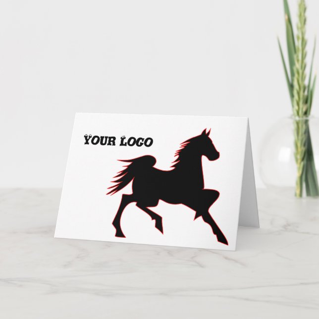 Tarjeta de felicitación de diseño de caballos (Anverso)