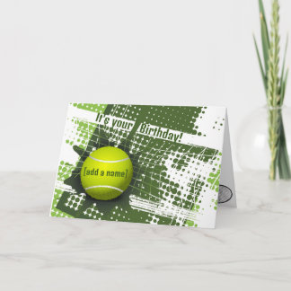 Tarjeta de felicitación de diseño de tenis
