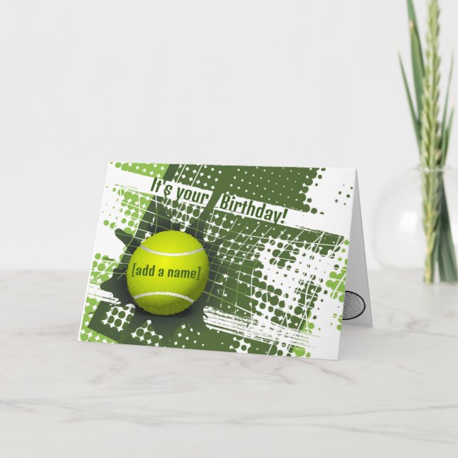 Tarjeta de felicitación de diseño de tenis (Anverso)