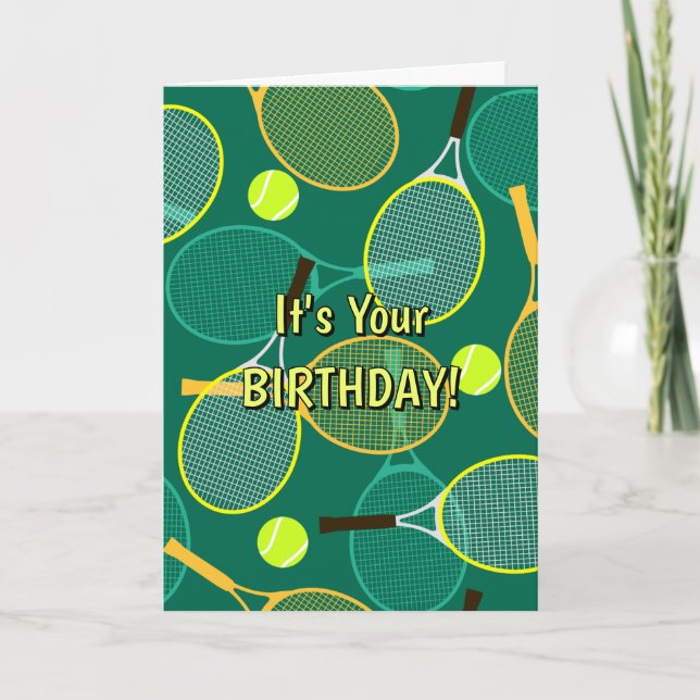 Tarjeta de felicitación de diseño de tenis (Anverso)