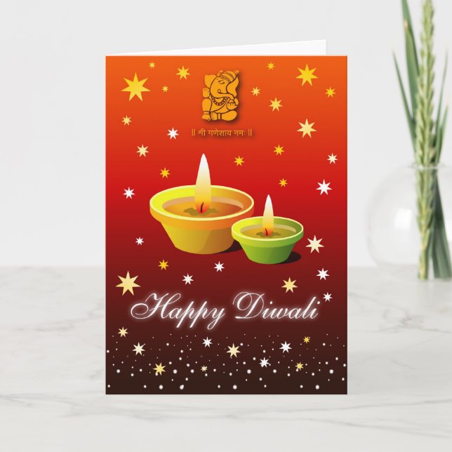 Tarjeta de felicitación de Diwali (Anverso)