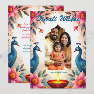 Tarjeta de felicitación de Diwali con resplandor d