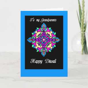 Tarjeta de felicitación de Diwali para los abuelos