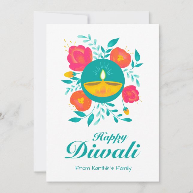 Tarjeta de felicitación de Diwali personalizada (Anverso)