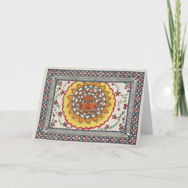 Tarjeta de felicitación de Diwali Sun (Anverso)