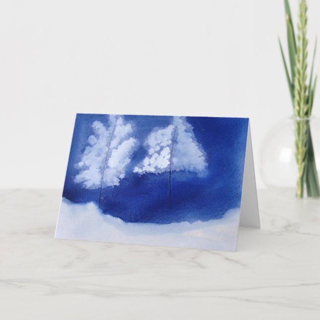 tarjeta de felicitación de dos del invierno (Anverso)