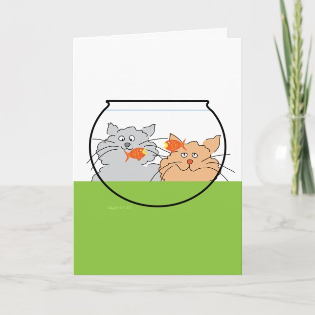 Tarjeta de felicitación de dos gatos (Anverso)