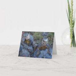 Tarjeta de felicitación de dos iguanas