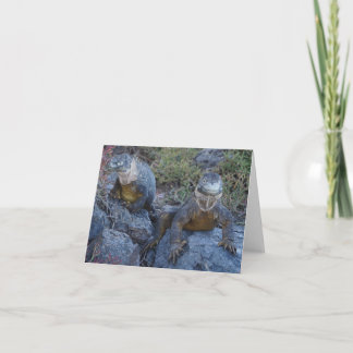Tarjeta de felicitación de dos iguanas