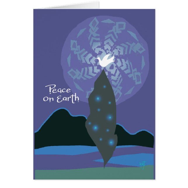 Tarjeta de felicitación de Dove Peace para navidad (Frente)