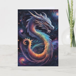 tarjeta de felicitación de dragón cósmico