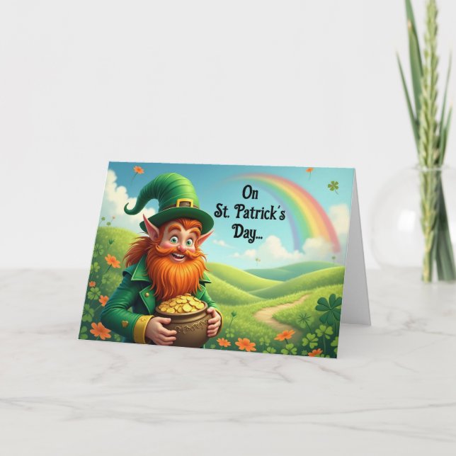 Tarjeta de Felicitación de Duende con Oro (Anverso)