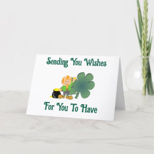 Tarjeta de Felicitación de Duende con Oro
