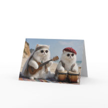 Tarjeta de Felicitación de Duo Folk Persa Blanco L