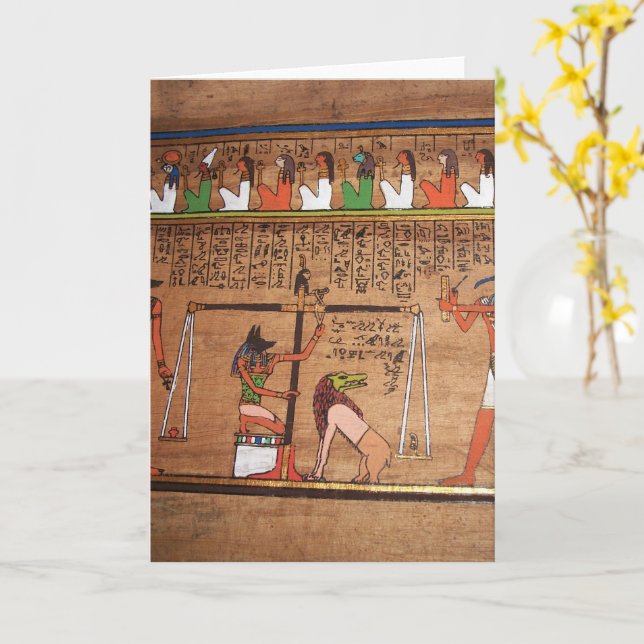 Tarjeta de felicitación de Egipto-Jeroglíficos (flor amarilla)
