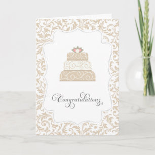 Tarjeta de Felicitación de Elegante Torta de Boda