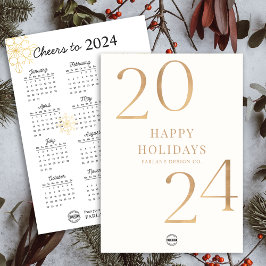Tarjeta de Felicitación de Empresa con Calendario