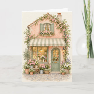 Tarjeta de felicitación de encantadora casita de t