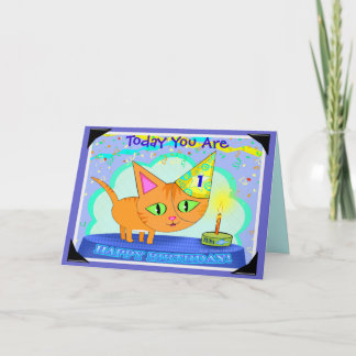 Tarjeta de felicitación de encargo del gato del
