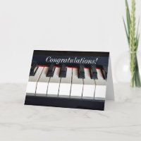 Tarjeta de felicitación de encargo del piano