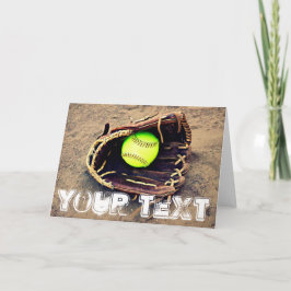 Tarjeta de felicitación de encargo del softball de