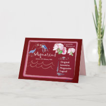 Tarjeta de felicitación de enero del acuario